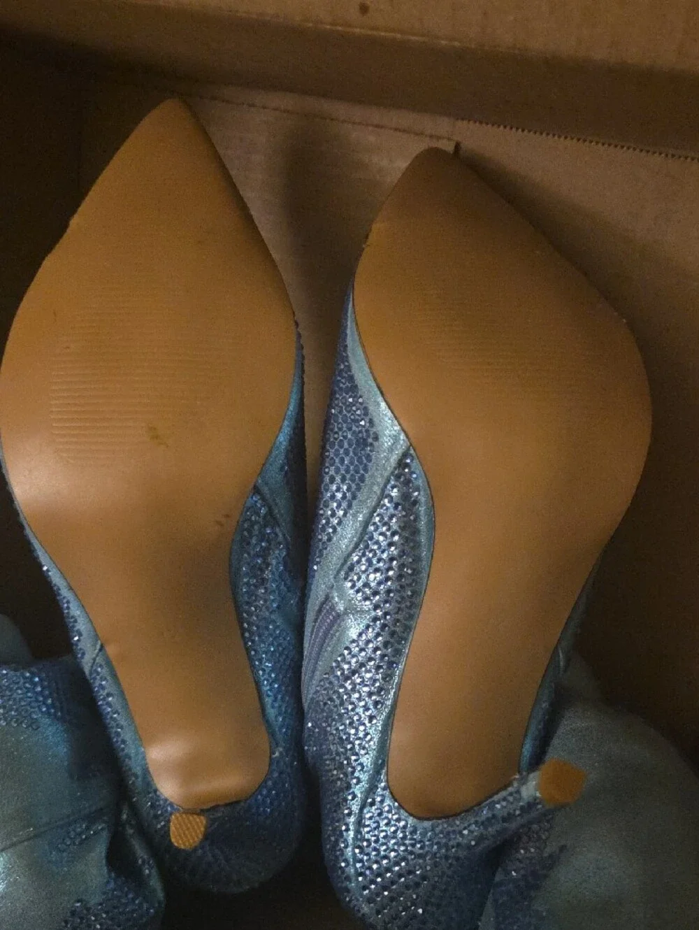 Gianni Bini Light Blue Over-the-Knee Stiletto Boot with Metallic Cap